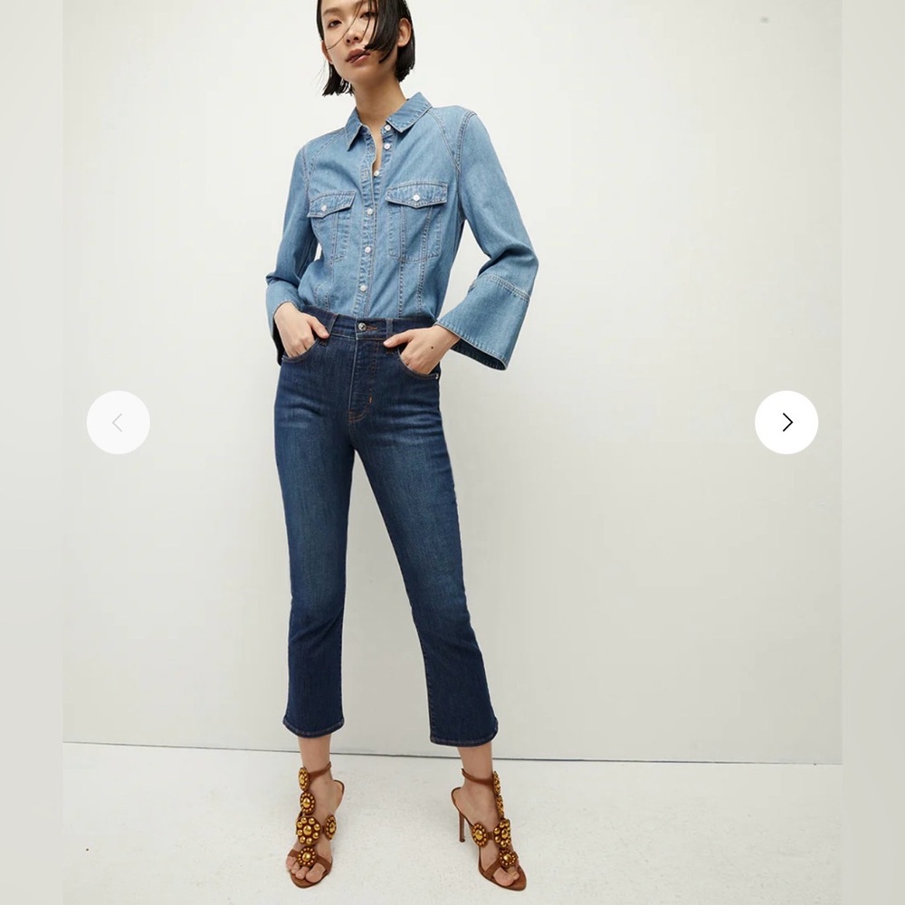 Veronica Beard High Rise Carly Kick Flare Denim Stretch Jeans - 27